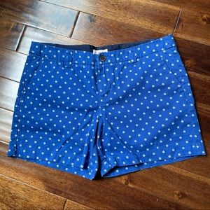 Women’s Classic Merona Royal Blue Polka Dot Shorts 5” Inseam Size 10